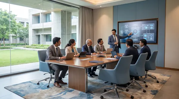 Consultants meeting university administrators to scope requirements